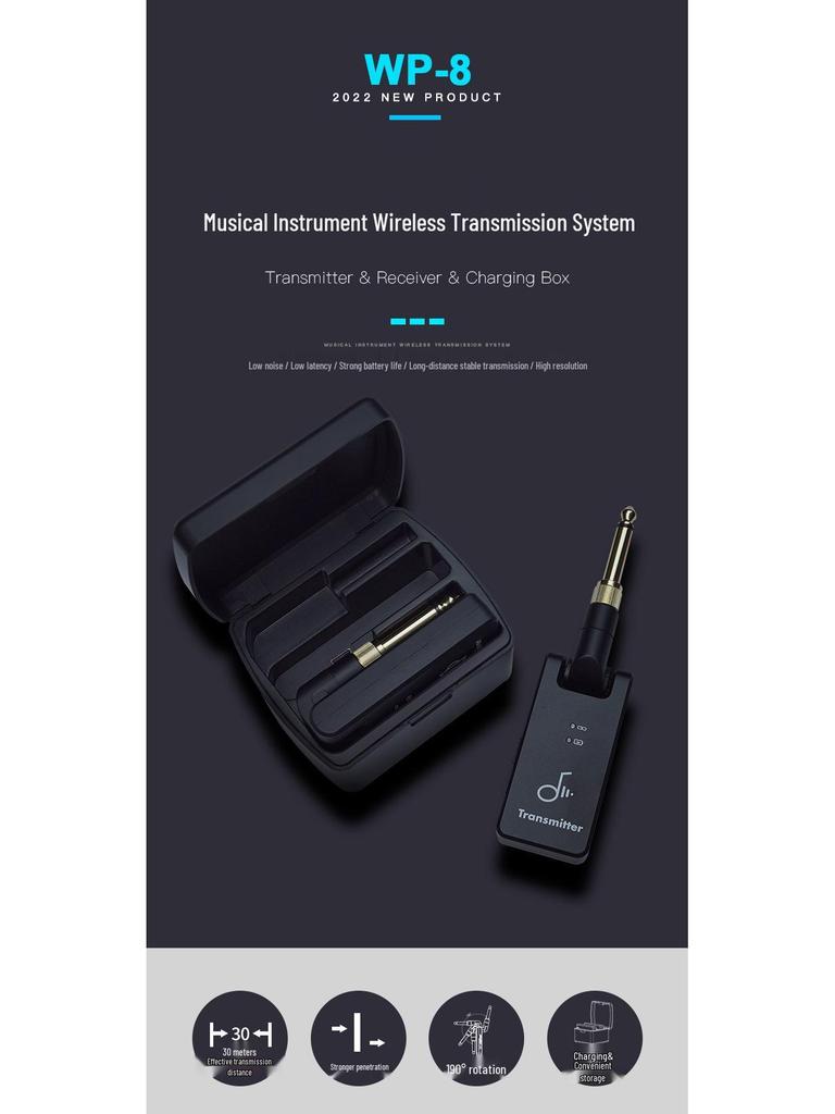 M-VAVE WP-8 Wireless Guitar Transmitter & Receiver System with Charging Case