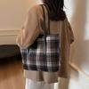 Повседневная сумка-клетка большой вместимости для поездок на работу, женская новая осенне-зимняя универсальная сумка через плечо, повседневная сумка-тоут