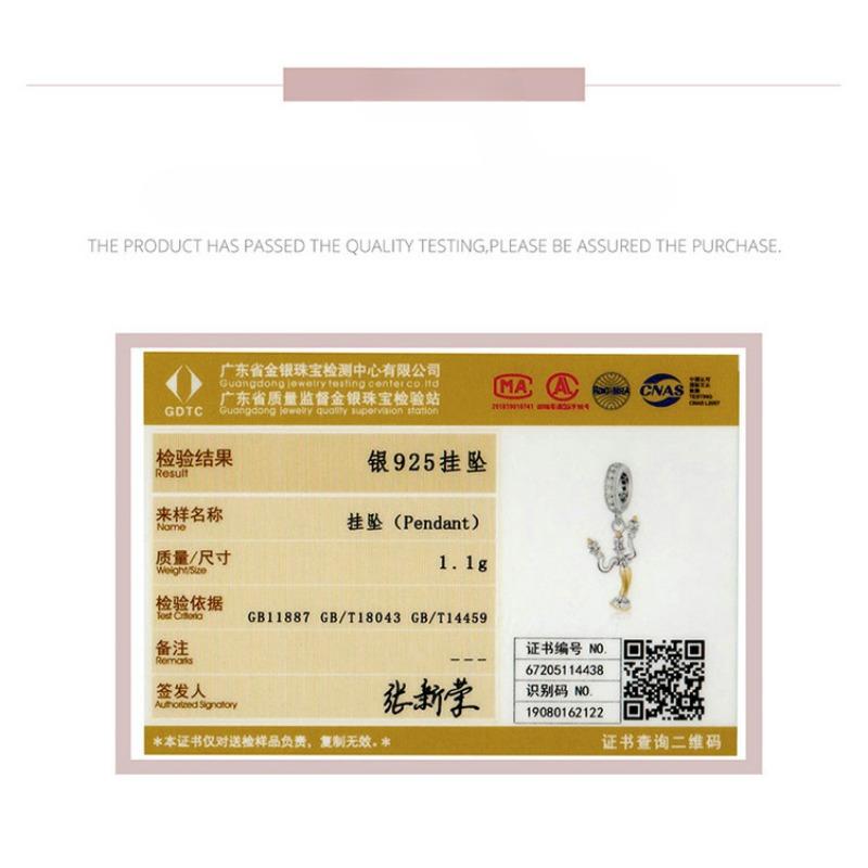 Electroplated Magic Candlestick Diy Beaded Accessory, Fairy Tale S925 Silver Pendant Bsc319