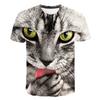 Футболка с 3D принтом Kawaii Cat, детская летняя модная повседневная футболка унисекс для мальчиков и девочек, детская одежда, футболка, одежда для девочек, топы