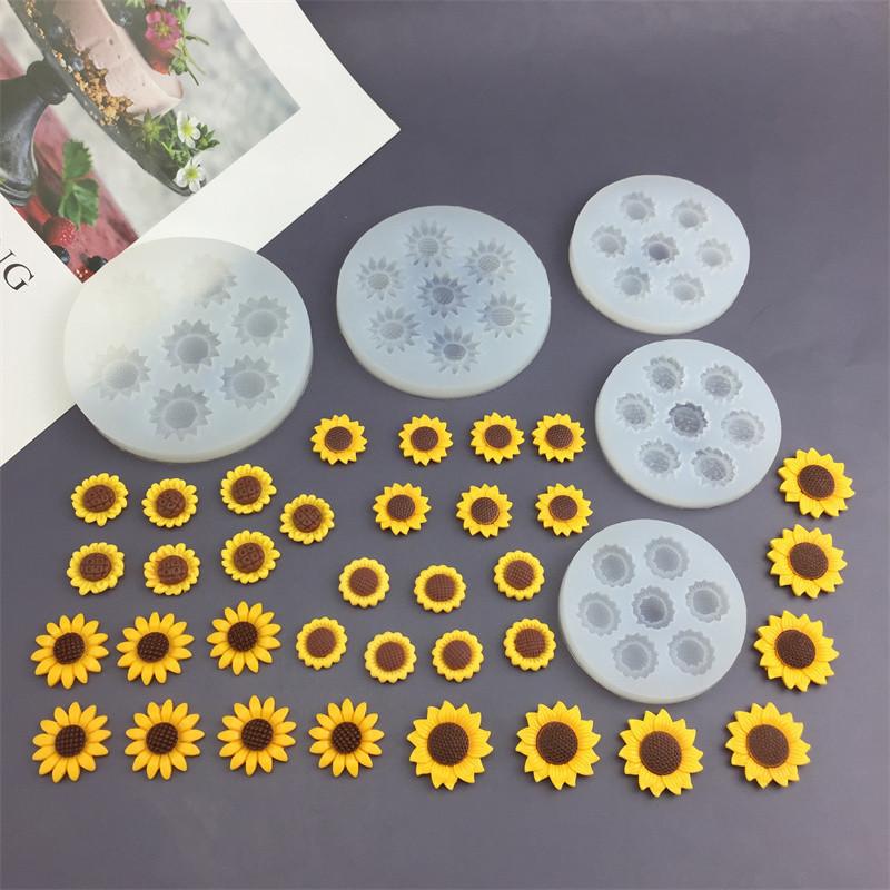 Sunflower Daisy Silicone Mold Fondant Cake Border Decorating Tool DIY Chocolate Gumpaste Resin Clay Mold Baking Tool