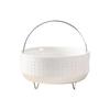 With Handle Food Steamer Rack White Ceramic Rice Cooker Basket Rice Steaming Bowl  Seafood Steam