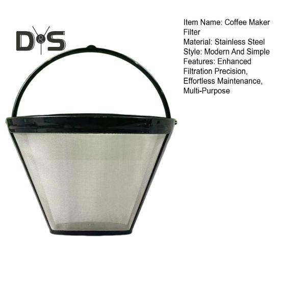 Фильтр для кофе из нержавеющей стали для кофеварки, многоразовый чайник для заваривания чая со встроенной ручкой, мелкоячеистое сито для кофе без бисфенола А, корзина для фильтра для кофеварки