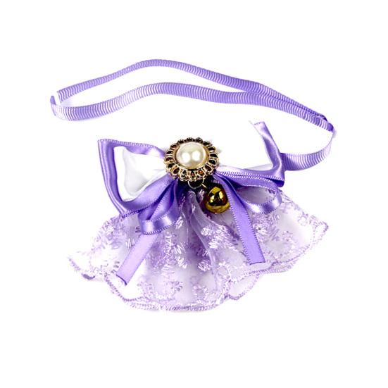 Ошейник для домашних животных, собака, щенок, кошка, кружевной колокольчик, лук, искусственный жемчуг, регулируемый шейный ремешок, ожерелье