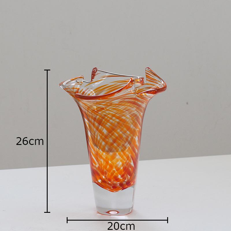 Wave Edge Glass Vase Transparent Hydroponics Flower Pots Table Decoration Flower Arrangement Floral Vases Room Aesthetic Decor