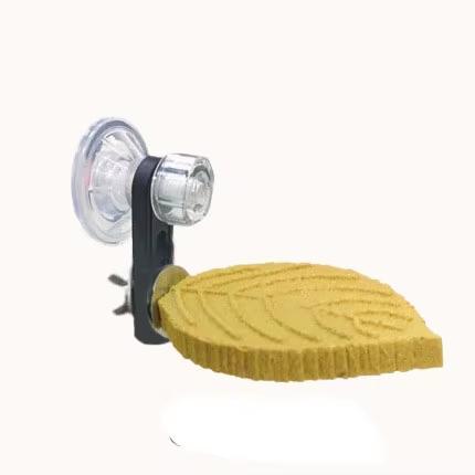 Multi-Color Leaf Textured Parrot Perch - Suction Cup Non-Slip Resin Stand & Nail Grinding Perch