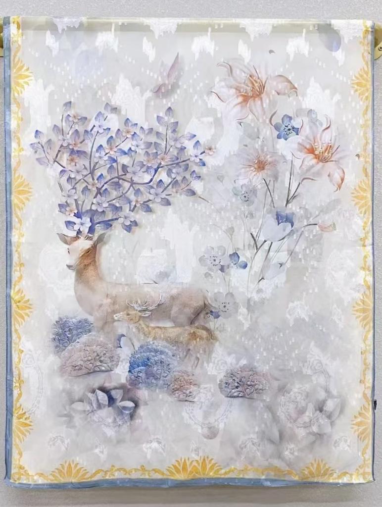 Dunhuang Handmade Flower-Cut Shawl 180 * 70 Fragrant Cloud Yarn Silk Scarf Long Jacquard Single-Sided Scarf Women