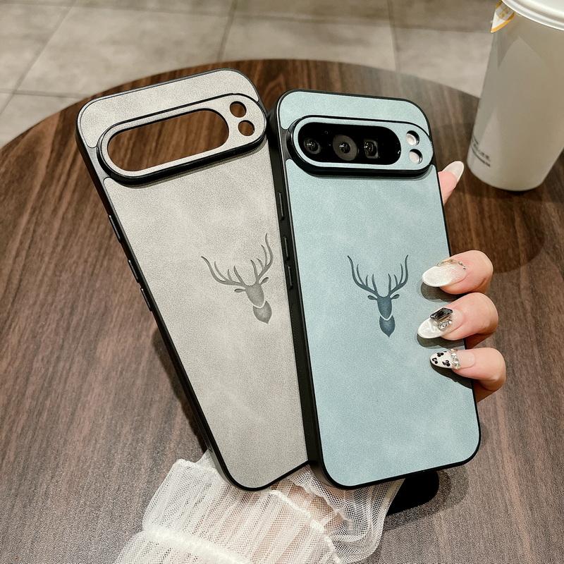 Матовый кожаный чехол с рисунком оленя для Google Pixel 9 Pro XL 8A 8 Pro 7A 7, однотонный мягкий ударопрочный тонкий чехол для телефона из ТПУ