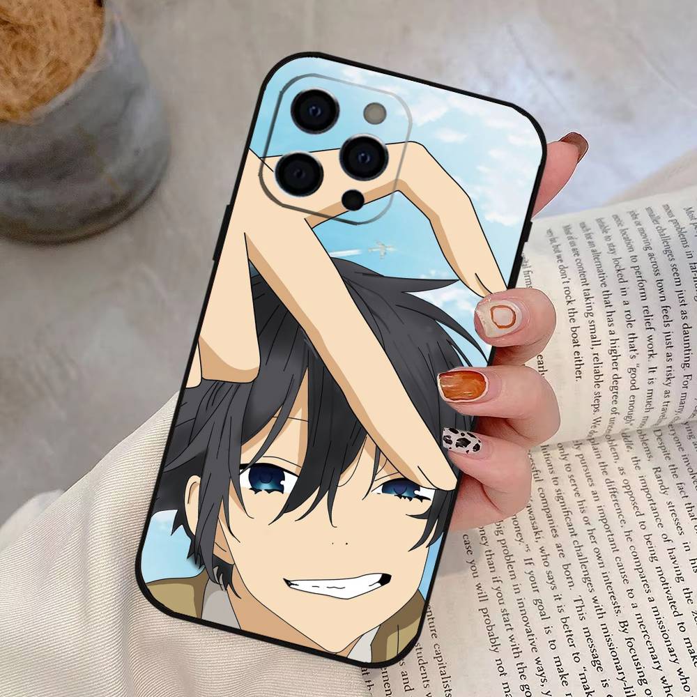 Чехол для телефона Horimiya для iPhone 17,16,15,14,13,12,11 Plus,Pro Max,XS,Мягкий силиконовый черный чехол