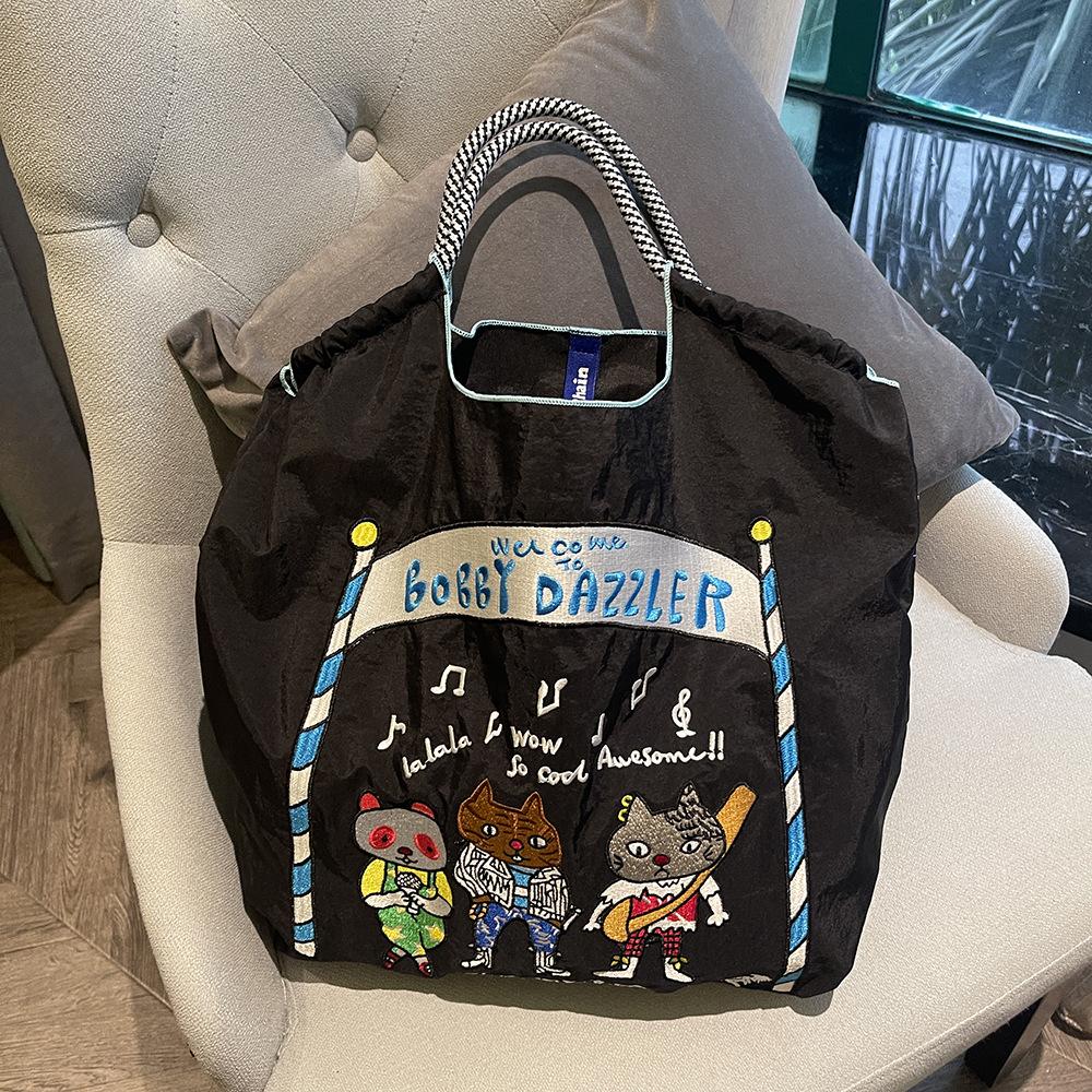 Embroidery Shopping Bag Women'S Fashion Niche Large Capacity Shoulder Bag Tide