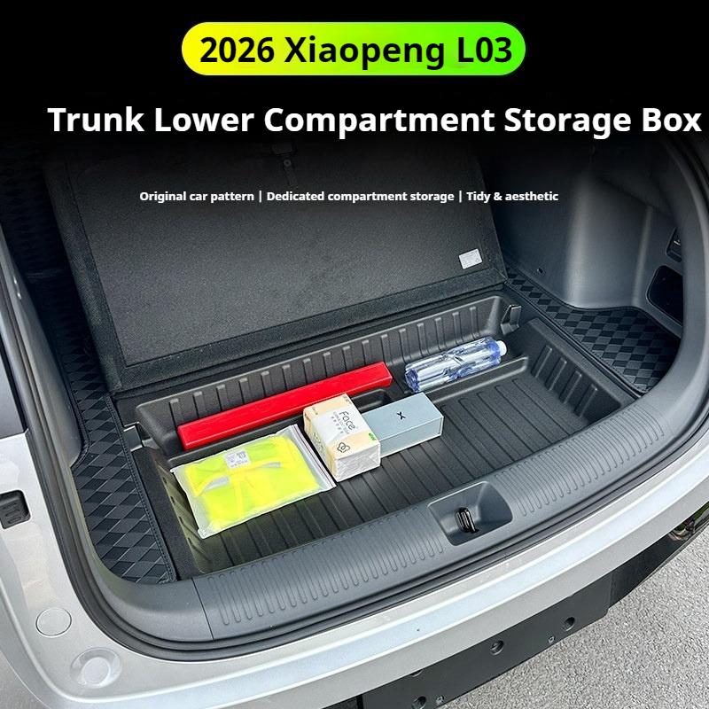 For Xpeng MONA L03 2026 TPE Lower Trunk Mat Waterproof Storage Tray Anti‑Dirt Wear‑Resistant Rear Cargo Liner Interior