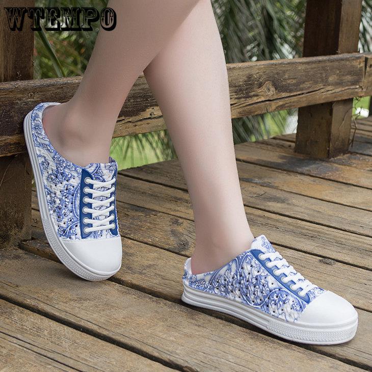 WTEMPO Women Summer Large Size Beach Sandals Female Slip-on Lightweight Breathable Outdoor Slipper Shoes