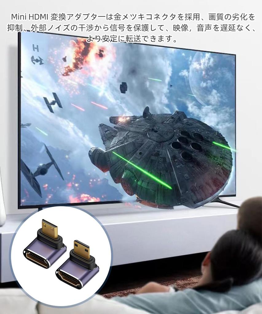 YFFSFDC Mini HDMI Male to HDMI Female Adapter of Mini HDMI Male to HDMI Female Adapter Mini HDMI Extension Adapter TV HDR Full HD Compatible Portable