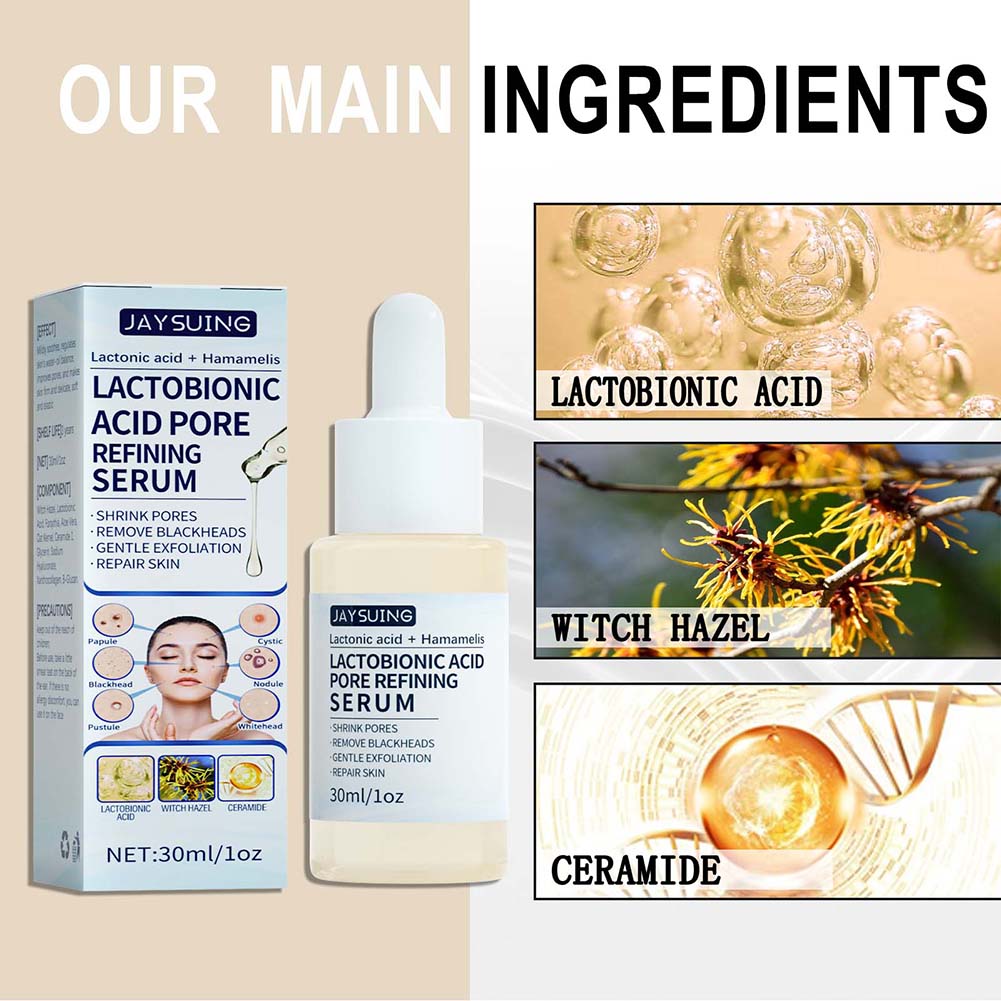 Лактобионовая кислота, сужающая поры, сыворотка, увлажняющая, отбеливающая, контроль масла, удаление угрей, прыщей, уход за лицом, 30 мл