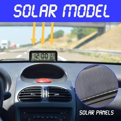 Маленькие цифровые часы, солнечные часы на приборной панели автомобиля, перезаряжаемые, приборная панель автомобиля, грузовика, время, дата, температура, влажность, дисплей