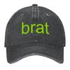 Бейсболка с принтом 'Brat' для мужчин и женщин, washed cotton, с козырьком для защиты от солнца, повседневная и универсальная