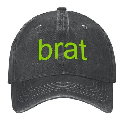 Бейсболка с принтом 'Brat' для мужчин и женщин, washed cotton, с козырьком для защиты от солнца, повседневная и универсальная