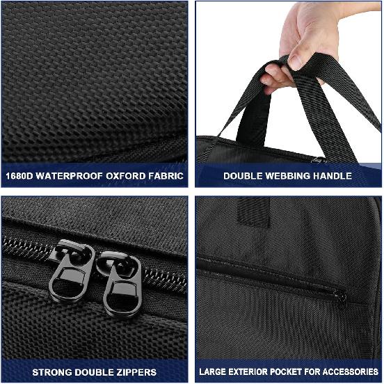 20 Inch Jumper Cable Bag, Heavy Duty Water Resistant Tools Cable Bag, Cable Cords Hoses Storage & Organizer With Exterior Pocket For Jumper Cable,EV