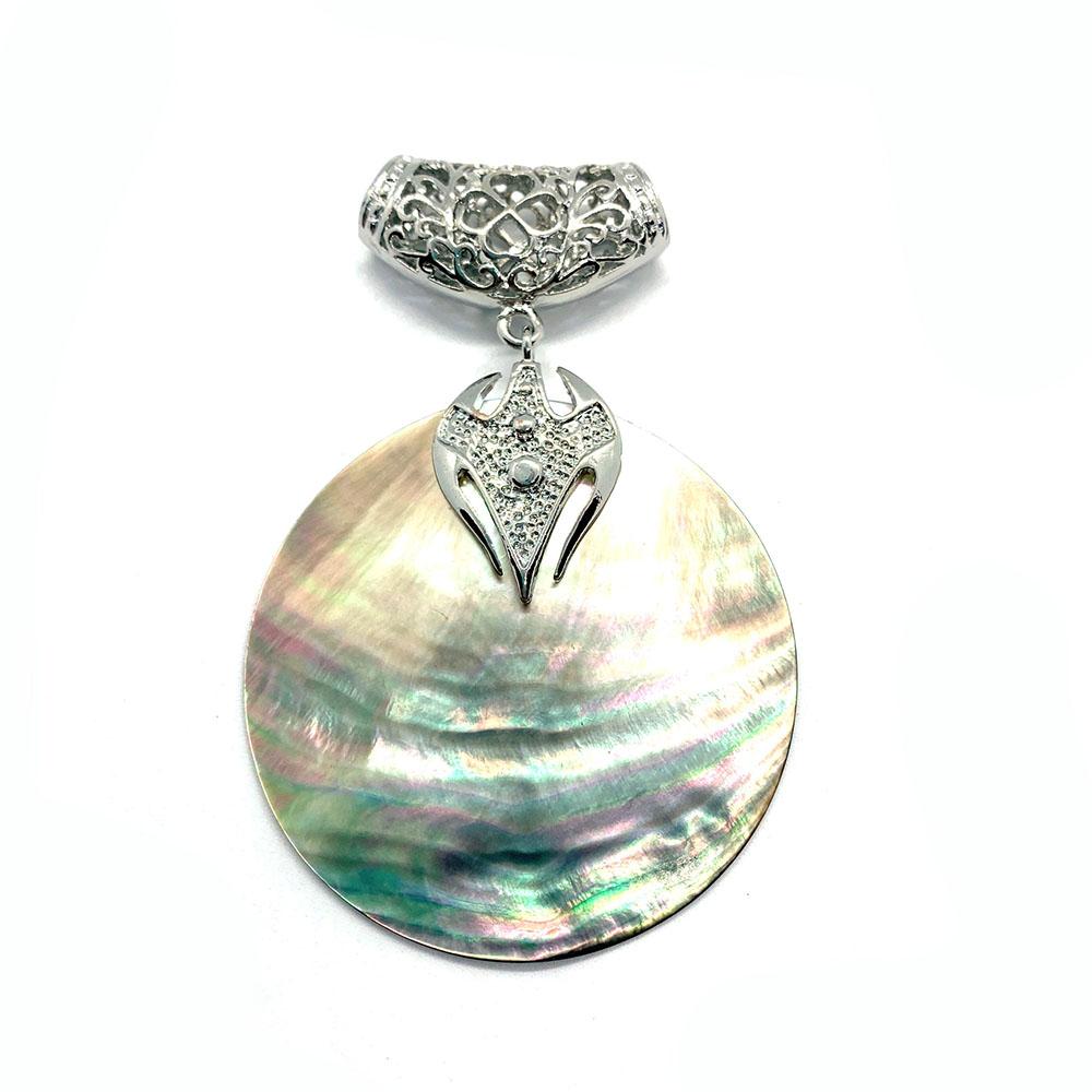 Изысканный кулон из натуральной ракушки, круглый, высококачественный, 79x83 мм, можно использовать для изготовления ожерелья, браслета, модных украшений своими руками