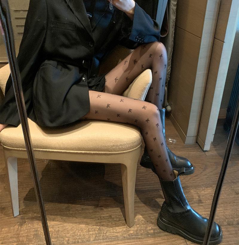 Women's Black Polka Dot Love Heart Ultra-Thin Silk Pantyhose - Spring/Summer Anti-Snag Sexy Stockings