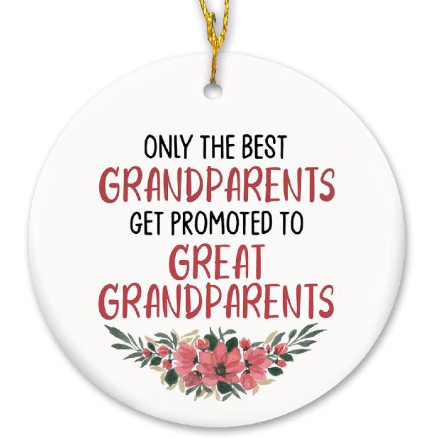 Grandparents Gifts Ornament, Grandparent Gift from Grandkids, Pregnancy Announcement Promoted to Grandparents Ornament, Great Grandparent Birthday