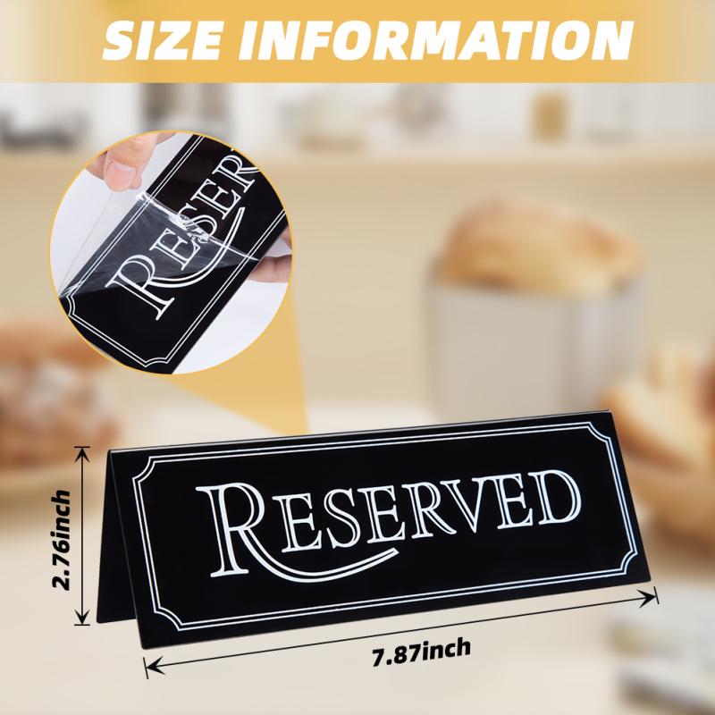 6 шт., акриловая табличка для стола, табличка для отеля, ресторана, зарезервированная табличка, табличка-напоминание для свадьбы