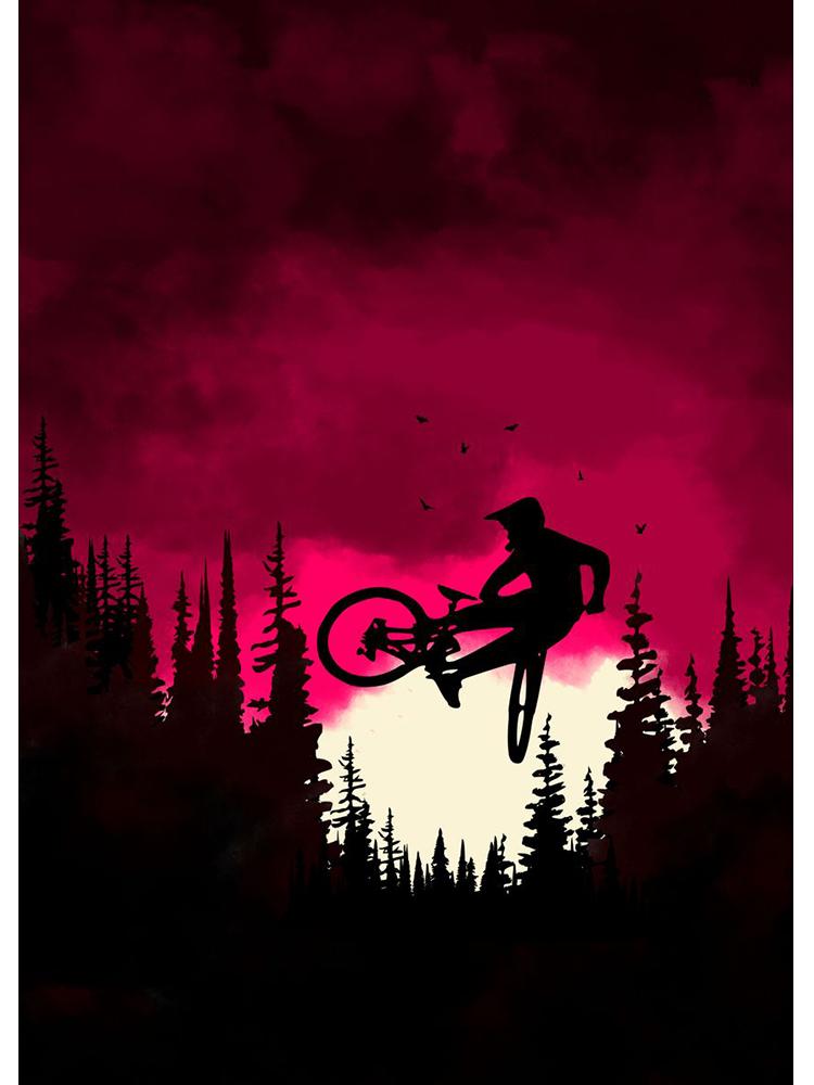 Винтажные плакаты с горным велосипедом, печать на холсте, картина для любителей спорта, настенная художественная картина для гостиной, украшение дома