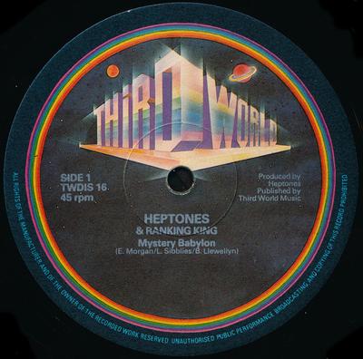 12-дюймовая пластинка HEPTONES & RANKING KING - Mystery Babylon / Sorrows TQDIS16 Третий мир Великобритания Регги, Ска и Даб Б/у