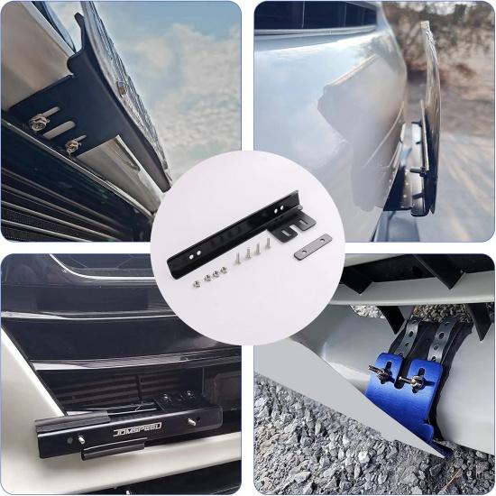 JDMSPEED Black Front Bumper License Plate Mount Bracket Relocator Holder Bar