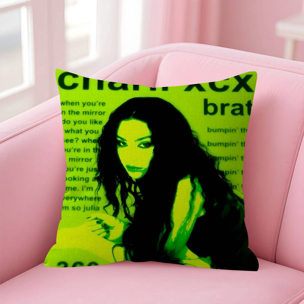 Певица CCharli XCX BRAT Наволочка 30x50 Полиэстер Декоративные подушки для дивана Подушки для декора дома Наволочка