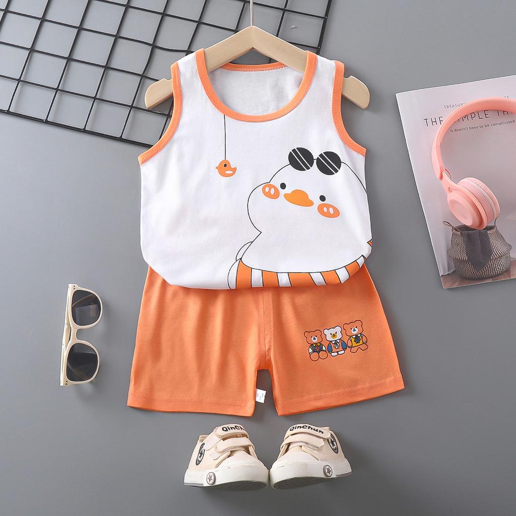 Children's Cotton Vest Set Summer Leisure Set for Boys and Girls