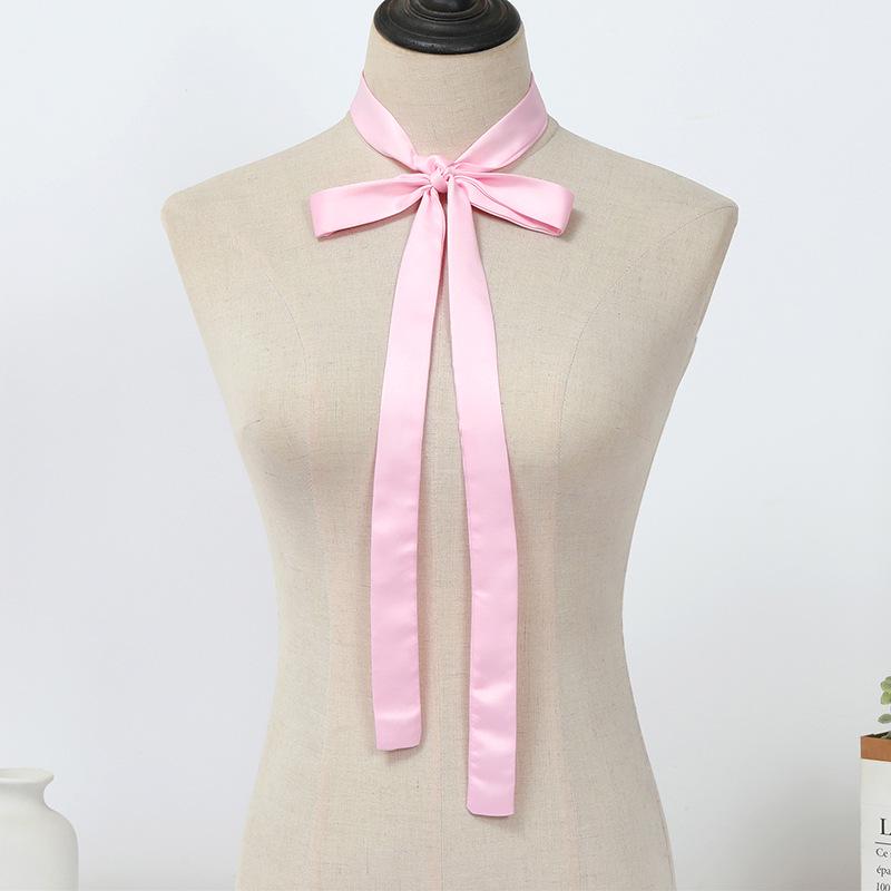 Универсальный узкий шарф однотонной расцветки: Шейный платок, Повязка для волос, Пояс и Ленточный аксессуар