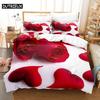 Комплект пододеяльников с красными розами, королевский размер, полный 3D комплект постельного белья, наволочка с цветами, стеганое белье, односпальная двуспальная кровать 220x240, 200x200