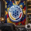 Wall Hanging Tapestry Colombia Football Print Cloth for Living Room Bedroom Home Decor
