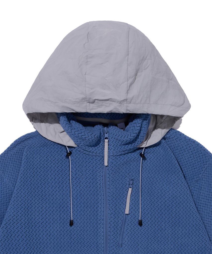 MADDEN Funny Zigzag Hidden Hooded Jacket Blue