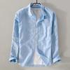 Men's Lightweight Summer Linen Shirt Jacket - Sun Protection, Thin, Long-Sleeved Casual Cotton Blend Top