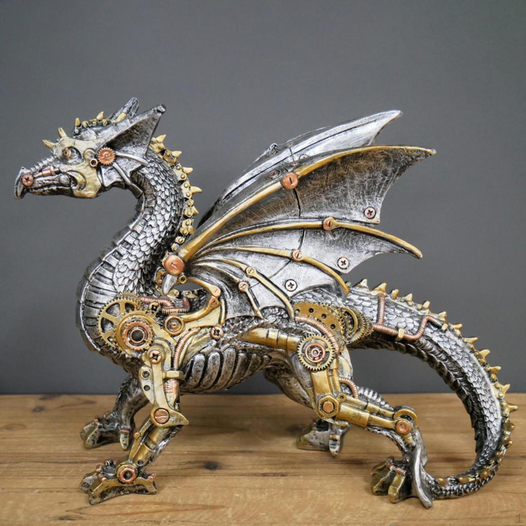 Механическая статуэтка панка, коллекционные украшения для животных, современная смоляная поделка в стиле стимпанк для входа