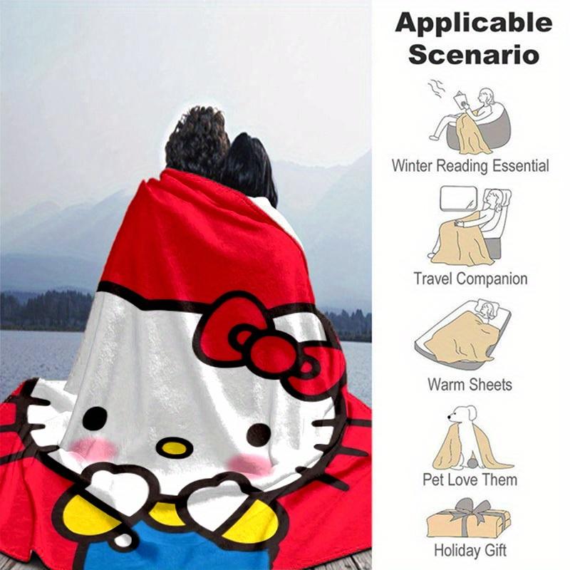 1шт. Домашнее одеяло Hello Kitty - Офисное одеяло - Уличное одеяло - Идея для подарка - Подходит для всех сезоновz041708