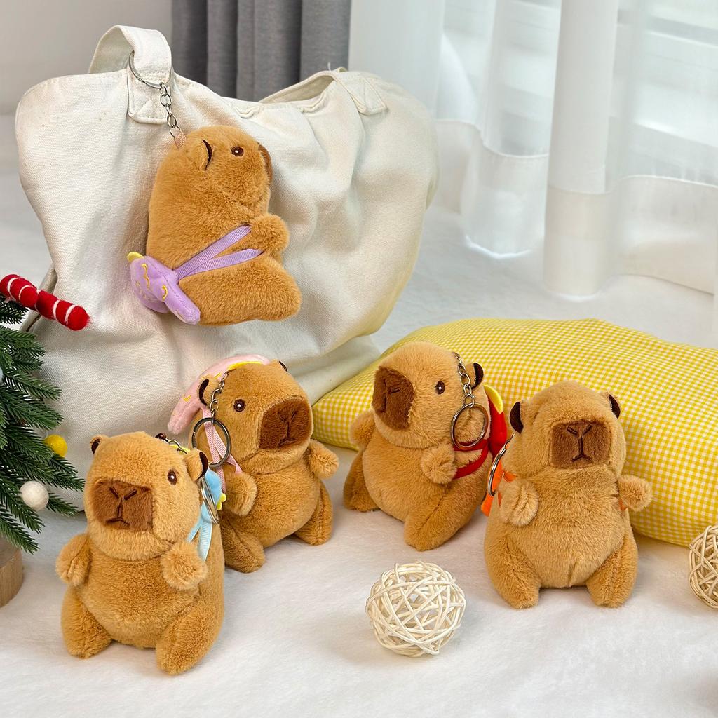 Капибала плюшевый кулон, милая кукла-капибар, тряпичная кукла, брелок, 4-дюймовая кукла-захват