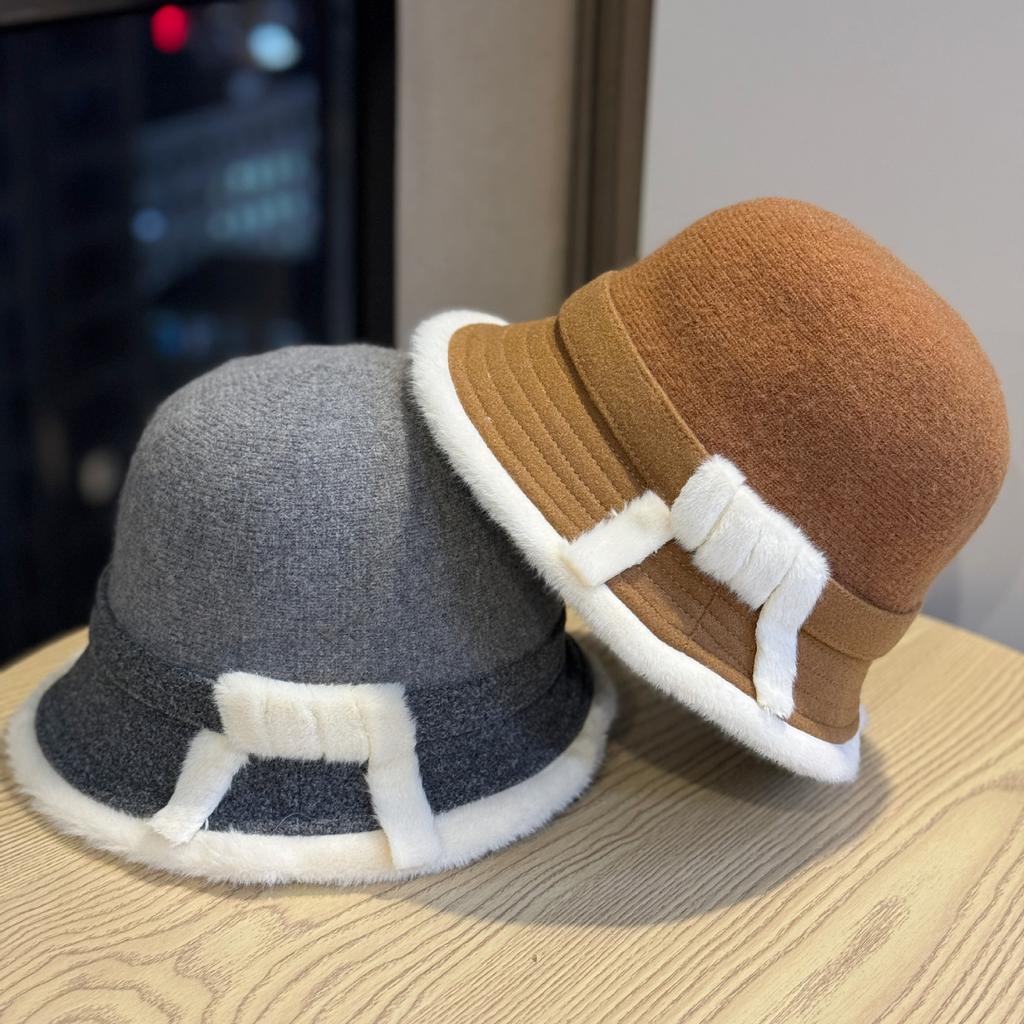 Korean Style Color Matching Autumn and Winter New Hats for Women Fashionable Mom Fisherman Hats Winter Versatile Basin Hats Trendy Warm Bucket Hats