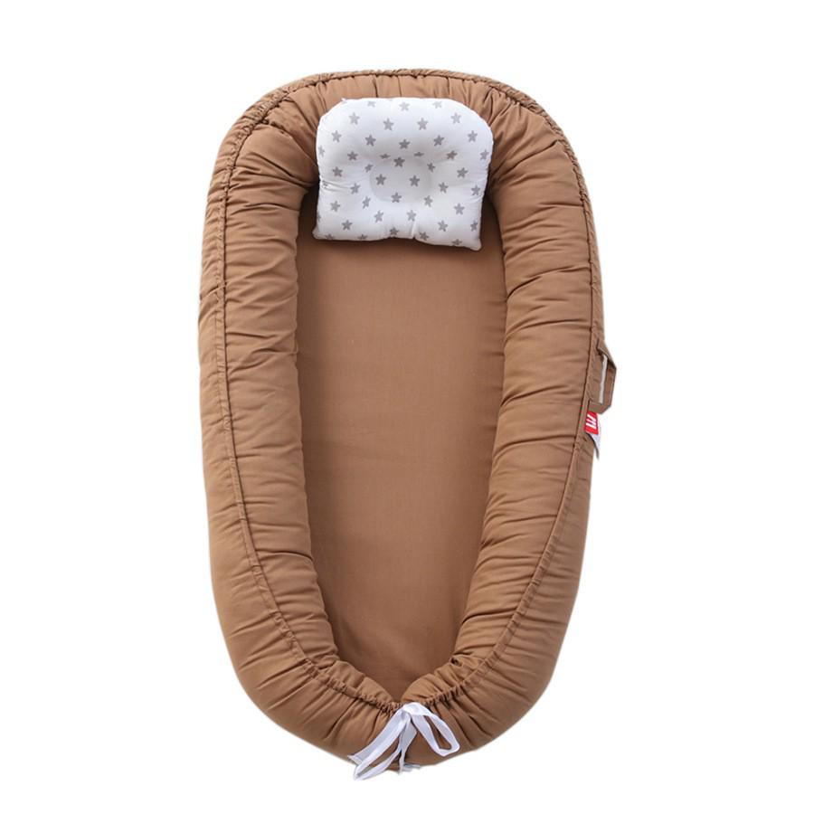 Portable Hemay Solid Color Folding Baby Nest Bed, Removable Bionic Travel Baby Bed