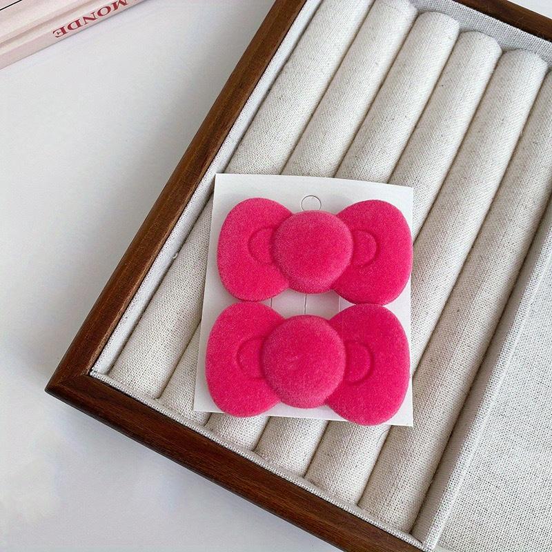 1 пара милых розовых заколок для волос с бантом и звездой, заколка-сердце с блестящим звездным дизайном, идеально подходит для модных женских аксессуаров, милая заколка для волос