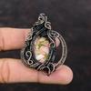 Copper Pink Opal Pendant Copper Wire Wrapped Gemstone Pendant Wire Wrapping Jewelry Handmade Pendant Very Pretty Copper Jewelry Gift For Mom