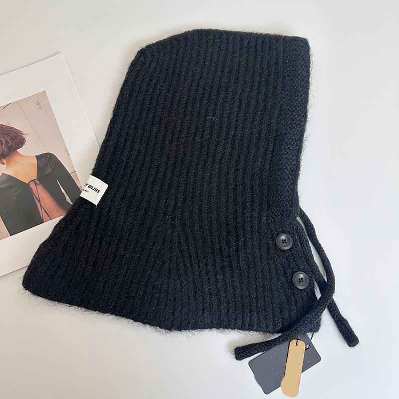 Женский зимний шарф с капюшоном и защитой для ушей - Эластичный с регулируемым капюшоном на шнурке, Легкая теплая зимняя шапка и манишка