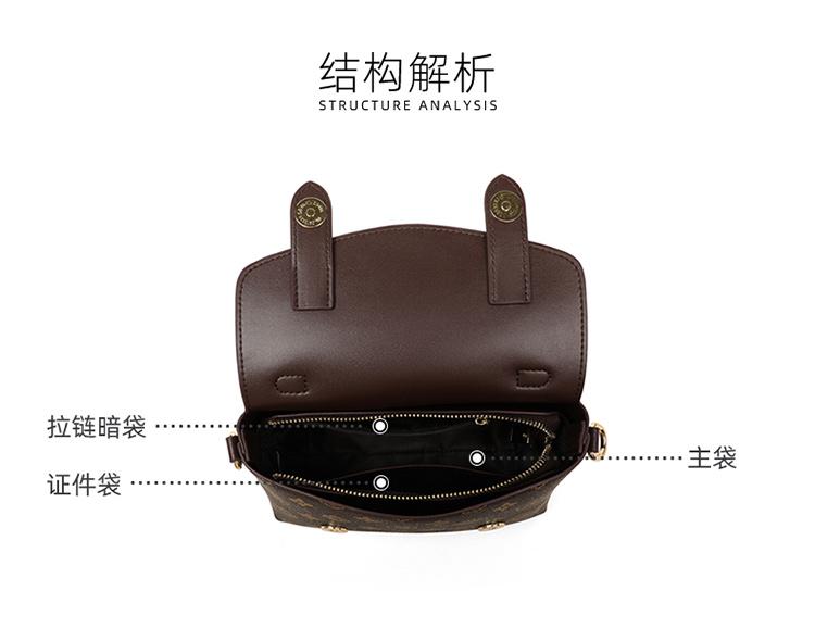 Bag women's bag versatile vintage flower bag fashionable shoulder bag casual women's bag retro crossbody handbag