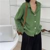 Кардиган-свитер женский, весна-осень 2023, однотонный вязаный кардиган с длинными рукавами, корейская версия, свободный свитер, пальто для женщин