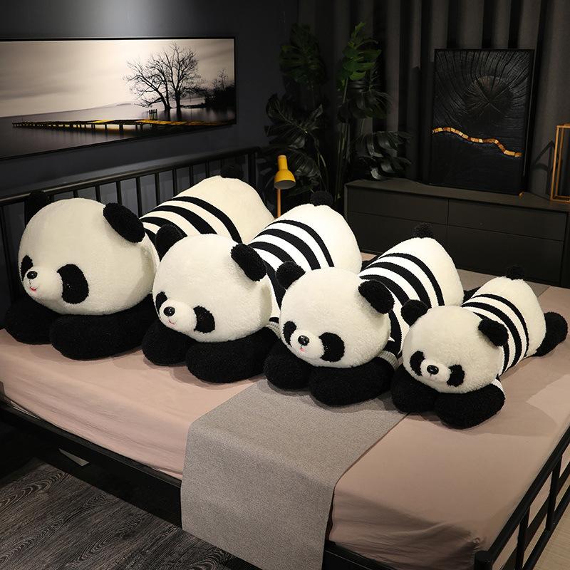 Large Sweater Panda Throw Pillow Plush Toy Doll Black And White Panda Doll Girl Sleeping Doll