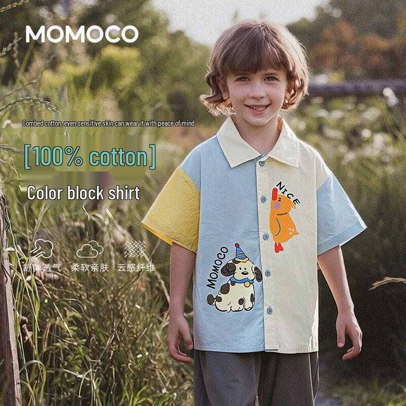 Летняя повседневная рубашка с коротким рукавом для мальчиков MOMOCO