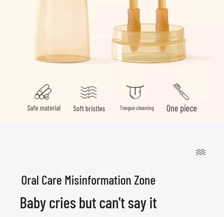 Upgraded Soft Silicone Baby Toothbrush & Tongue Scraper for 0-18 Months - Includes Storage Box