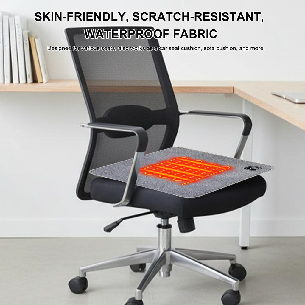 5V USB Heated Seat Cushion Power Bank Not Included Waterproof Heating Pad Seat Warmer for Winter Outdoor Sports Camping Fishing